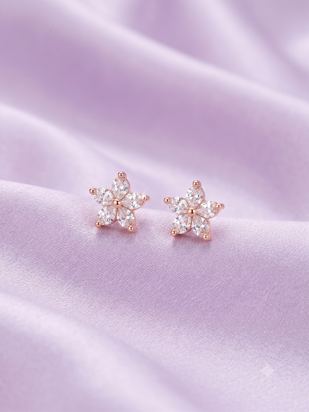 Aretes oro rosa Petal